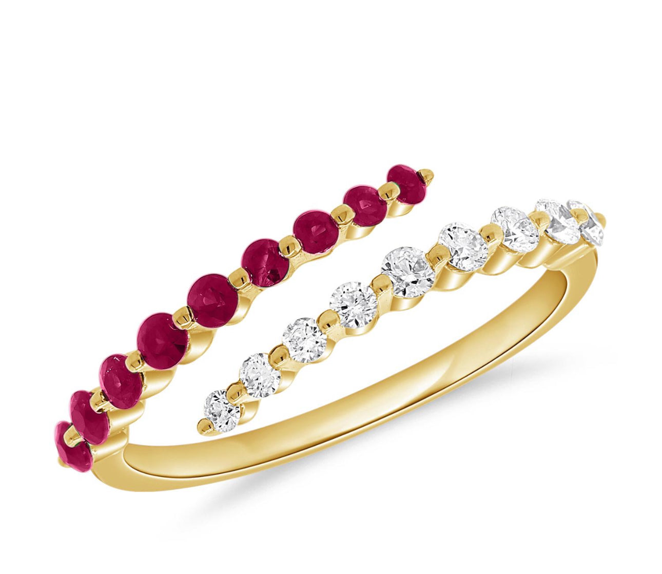 14k Yellow Gold Wrap Diamond Ring