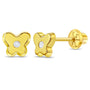 14k Gold Classic CZ Butterfly Baby / Toddler / Kids Earrings