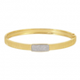 14k Yellow Gold Hand Made Lines / Fluted Diamond Bangle