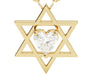 14k Star Of David with Floating Heart Diamond Charm