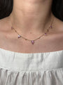Pink Sapphire Diamond Station Necklace