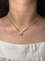 Heart Shape Pendant on 14k Yellow Gold Cuban Necklace