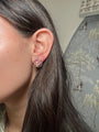 14K Pink Sapphire Flower Studs