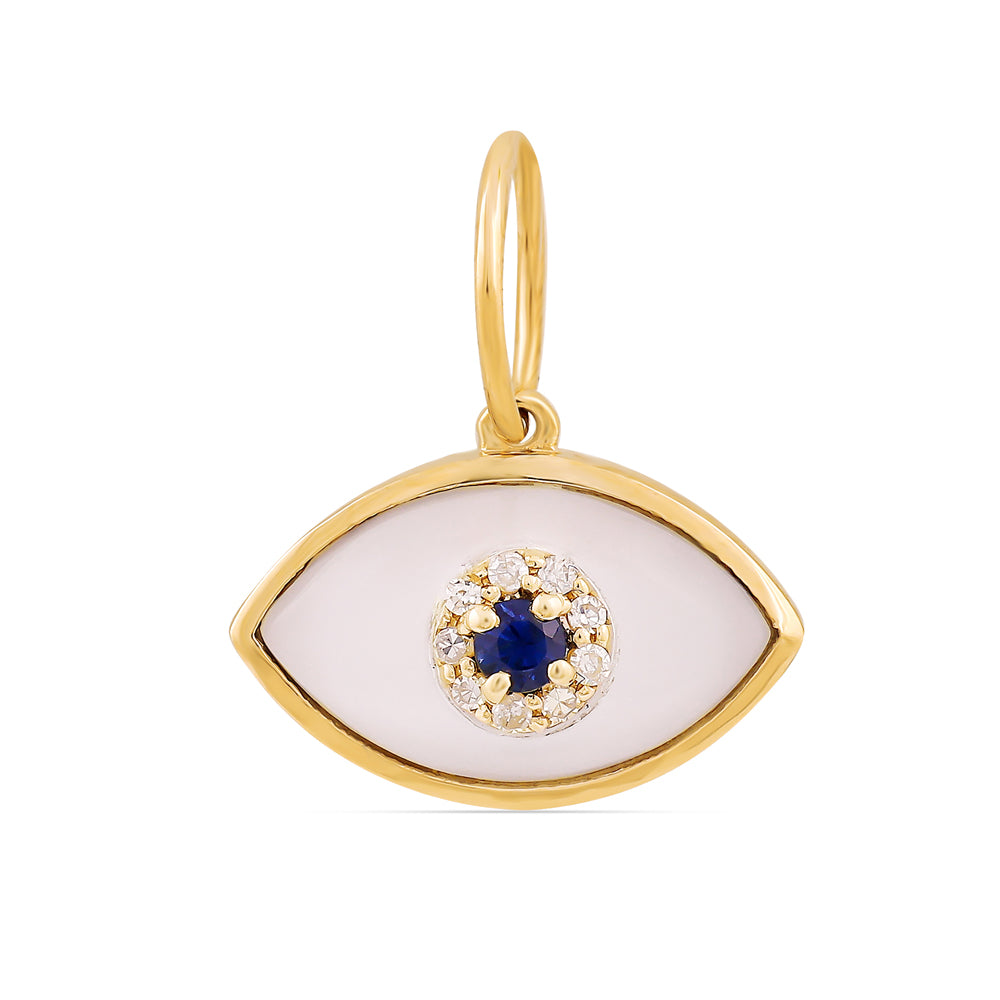 14k Mother of Pearl Eye Charm