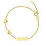14k Gold 5"- 6" Engravable Puffed Heart Toddler Bracelet