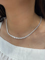 Lab Diamond Graduated Tennis Necklace