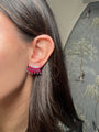 14K White Gold Diamond and Ruby Earrings