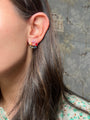 Multi Sapphire Rainbow Emerald Circle Earrings