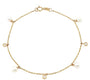 Yellow Gold Round Bezel Pearl Bracelet