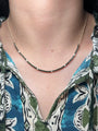 14k Yellow Gold Classic 4 Prongs Black Diamond Tennis Chain Necklace