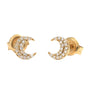 Gold Fashion Single Micro Pave Diamond Moon Earring