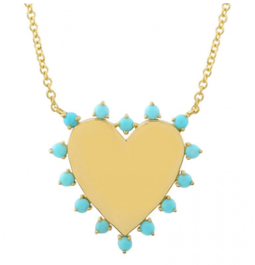 14k Yellow Gold Turquoise Necklace