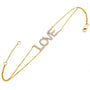 Yellow Gold Love Single Micro Pave Diamond Bracelet