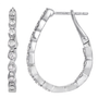 14k White Gold Diamond Hoop Earrings