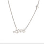 Sterling Silver Love With Bezel Diamond Necklace