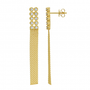 14k Yellow Gold Mesh Chain Diamond Earrings