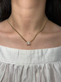 14K Yellow Gold Cuban Necklace with Emerald Baguette Pendant