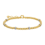 14k Yellow Gold Bead Chain Diamond Bracelet