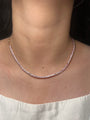 Pink Sapphire Half Tennis Necklace
