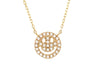 Yellow Gold Fashion Single Micro Pave Diamond Necklace