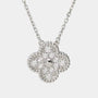 14k Gold Diamond Clover Necklace