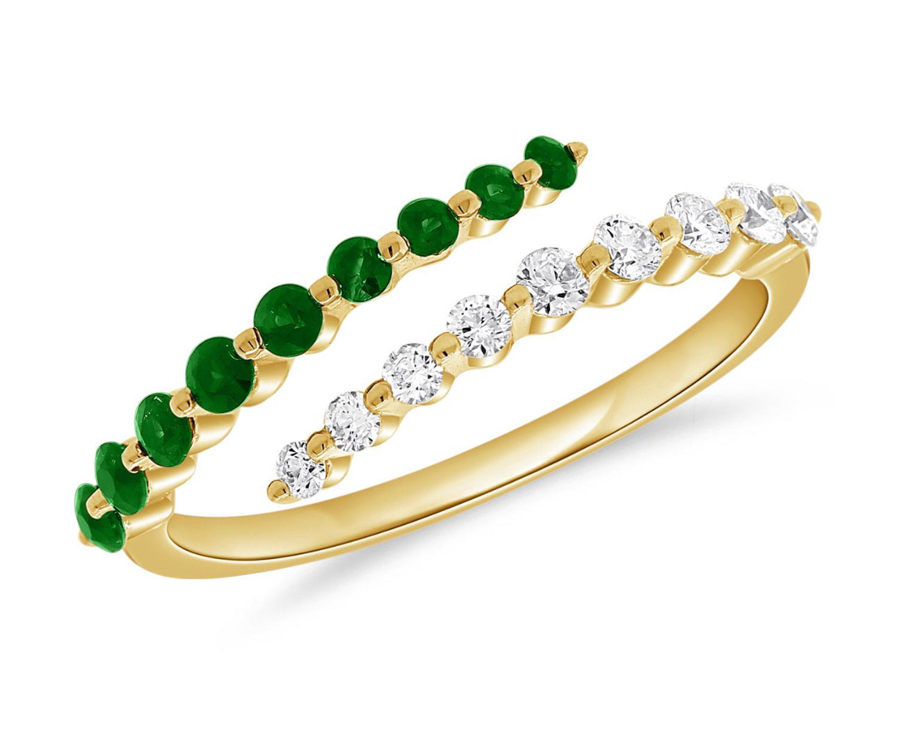 14k Yellow Gold Wrap Diamond Ring