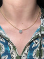 14k Yellow Gold Cluster Diamond Pendant Necklace