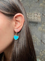 Turquoise Heart Hanging Huggie Earring