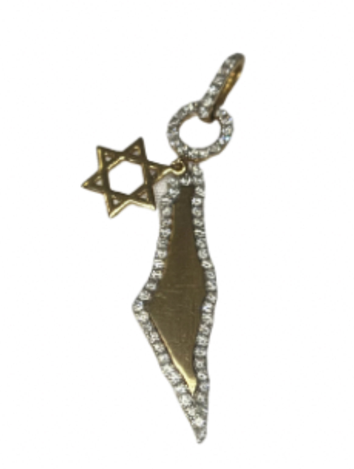 Israel Map & Diamond Magen David Charm