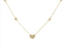 Yellow Gold Heart Single Pave Diamond Necklace