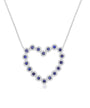 1.62CT SAPPHIRE AND DIAMOND OPEN HEART PENDANT NECKLACE