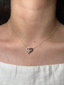 14k Gold Diamond and Black Diamond Heart Necklace
