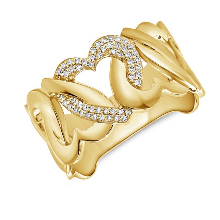 14K GOLD .15CT DIAMOND HEART RING