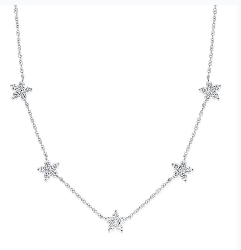 1.18CT DIAMOND FLOWER STATION NECKLACE