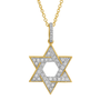 14k Yellow Gold Diamond Star Of David Necklace