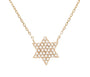 14kt Yellow Gold Religious Single Pave Diamond Necklace