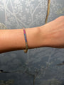 14k Yellow gold Rainbow Multicolored Sapphire Tennis Bracelet