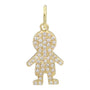14k Yellow Gold Diamond Boy Charm