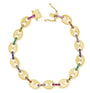 RAINBOW COLOR DIAMOND LINK BRACELET