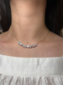 14k Alternating Baguette 9 Stone Diamond Necklace