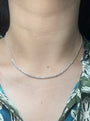 14k White Gold 3 Prongs Setting Diamond Tennis Chain Necklace