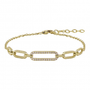 14k Yellow Gold Diamond Chain Link Bracelet
