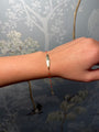 14k Yellow Gold Pink Beaded Baby Id Bracelet