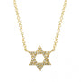 14k Gold Star Of David Diamond Necklace