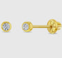 14k Gold Bezel Diamond Earring