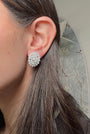 14K Pearl and Diamond Cluster Studs
