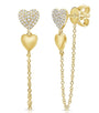 .20CT DIAMOND HEART STUD WITH CHAIN EARRINGS