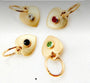 14k Solid Gold Heart Charm- Birth Stones