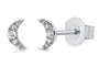 .06CT DIAMOND MOON STUD EARRINGS