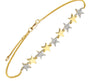 Yellow Gold Star Single Micro Pave Diamond Bracelet